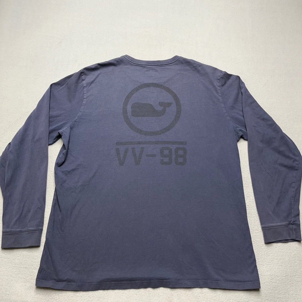 Vineyard Vines‎ Long Sleeve Shirt VV 98 Whale Logo Pocket Tee Men's XL Navy Blue
